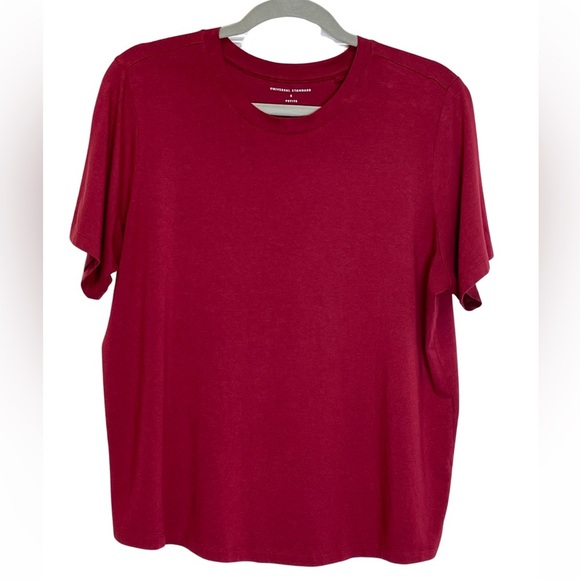 Universal Standard Tops - Universal Standard XL-1X Burgundy Short sleeve Tee T-shirt S Petite Cotton Blend